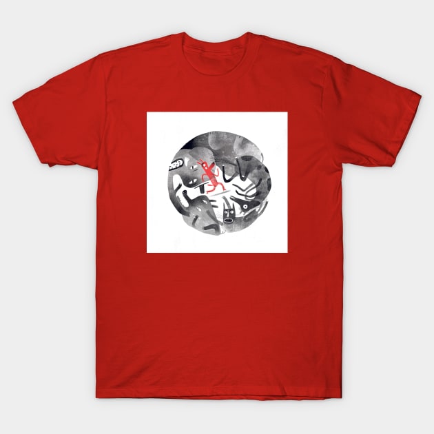 Red dog 1 T-Shirt by Luis San Vicente 
